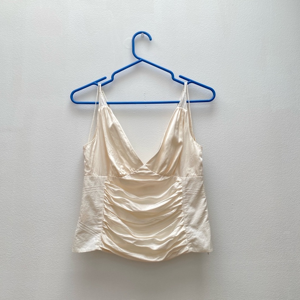 Vintage - Catherine Malandrino Y2K Silk Cotton V-Neck Crop Top